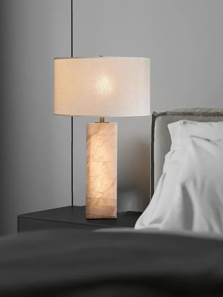 Afralia™ Marble Base Square Table Lamp LED Designer Luxury Home Decor