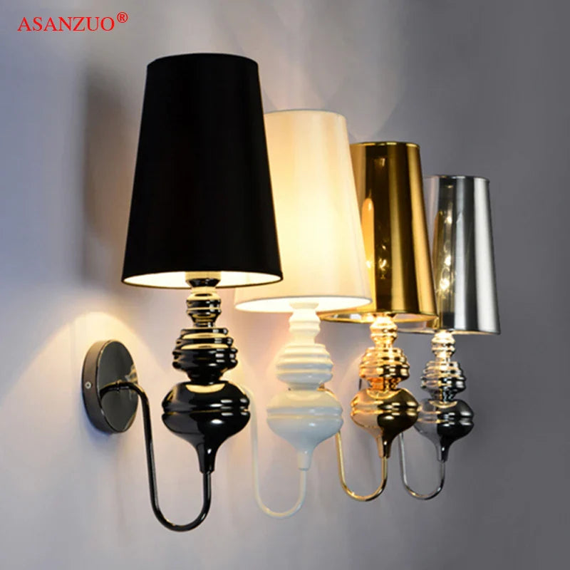 Afralia™ Guards Wall Lamps: Gold Silver Black White Decor Lighting Fixture for Hotel Home.