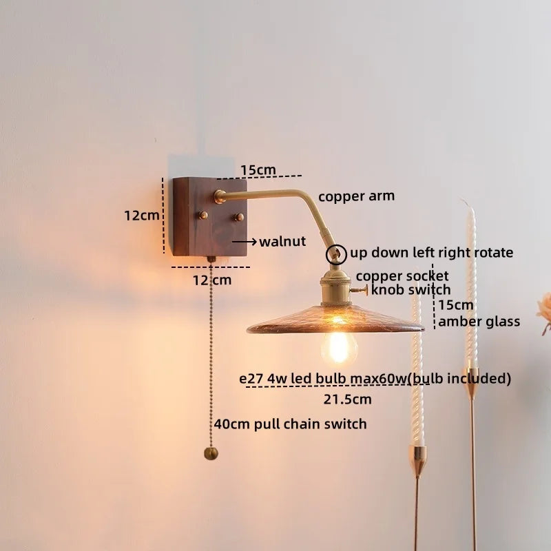 Afralia™ LED Wall Sconce Pull Chain Switch Modern Style Light Fixtures