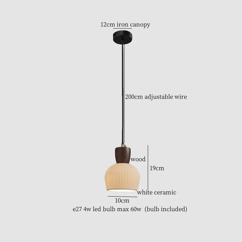 Afralia™ Nordic White Ceramic LED Pendant Light for Modern Living Spaces