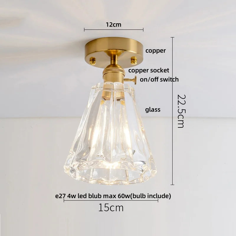Afralia™ Crystal Glass LED Ceiling Lamp Modern Luxury Interior Lighting Fixture