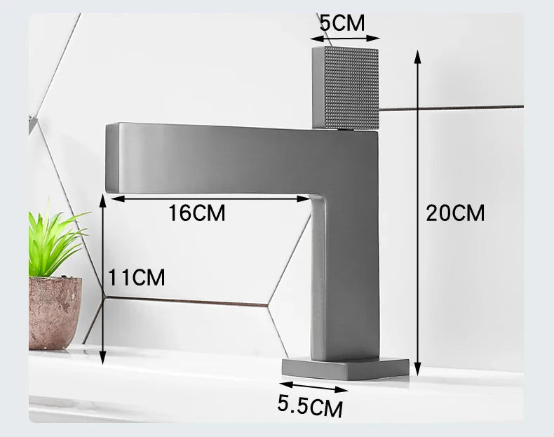Afralia™ Copper Square Basin Mixer: Black/Chrome/Golden, Single Handle Hot/Cold Water Tap