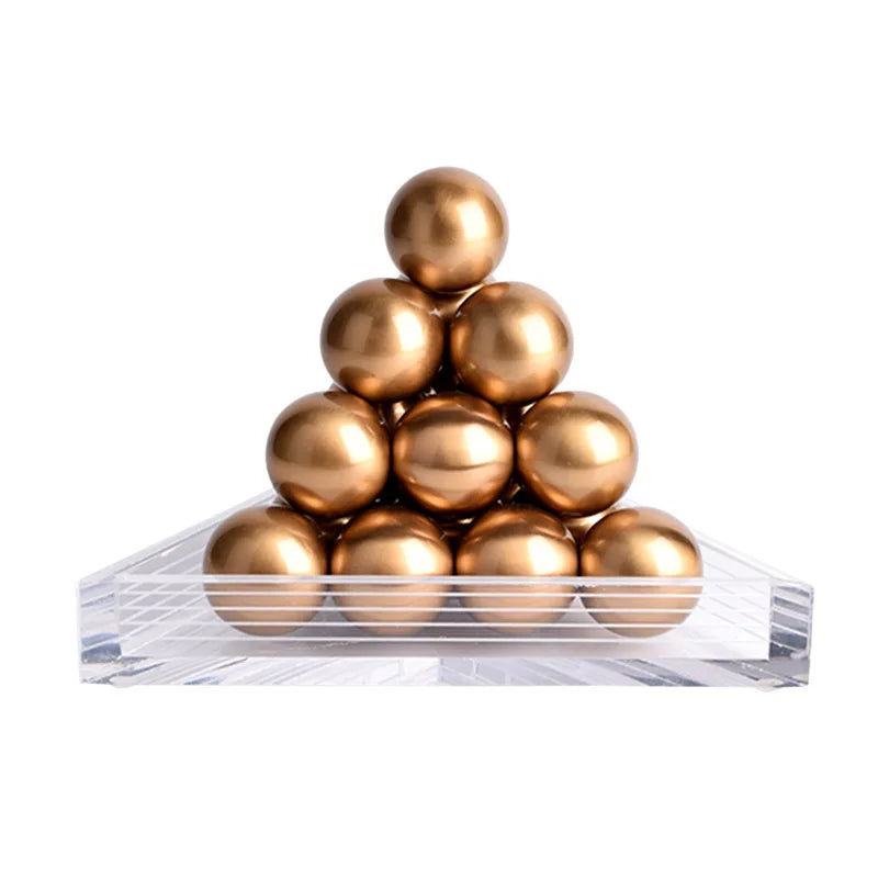 Afralia™ Geometric Gold Tower Set for Stylish Home Decor