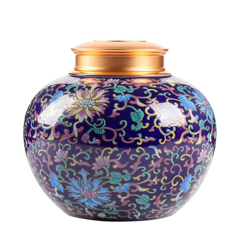 Afralia™ Enamel Tea Pot Ceramic Storage Jar - Airtight Coffee Container