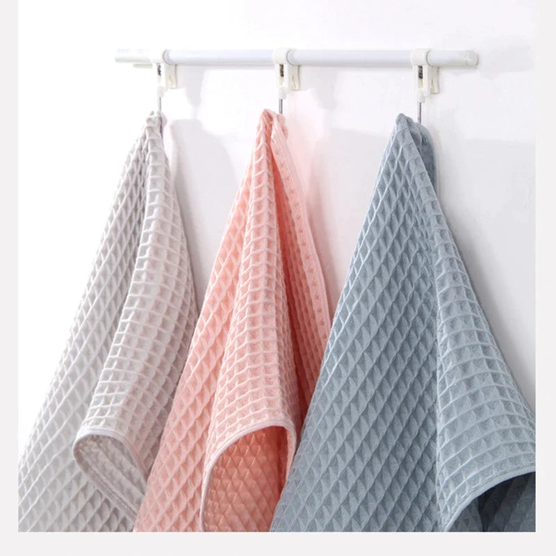 Afralia™ Cotton Waffle Towel Bath Set for Adults & Children - 70*140cm & 34*74cm