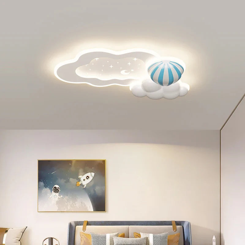 Afralia™ Cloud Airplane Chandelier: Modern Kids Bedroom Ceiling Lights