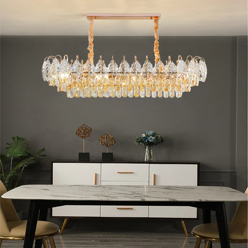 Afralia™ Brilliance Crystal Chandelier for Luxe Living & Dining Rooms.