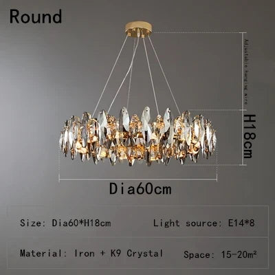 Afralia™ Wave Crystal Chandelier: Elegant E14 Pendant Lighting for Dining, Kitchen, Bedroom