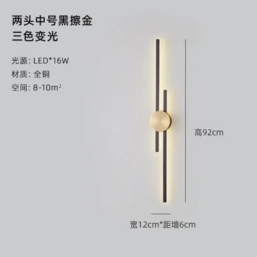Afralia™ Postmodern Gold LED Wall Lamp Copper Sconce for Living Room
