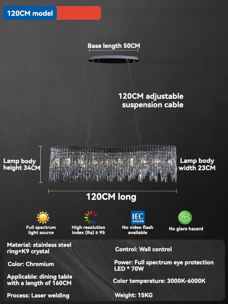 Afralia™ Chrome Chandelier: Designer Luxury K9 Crystal Lighting Fixture for Dining Room, Hotel, and Bar