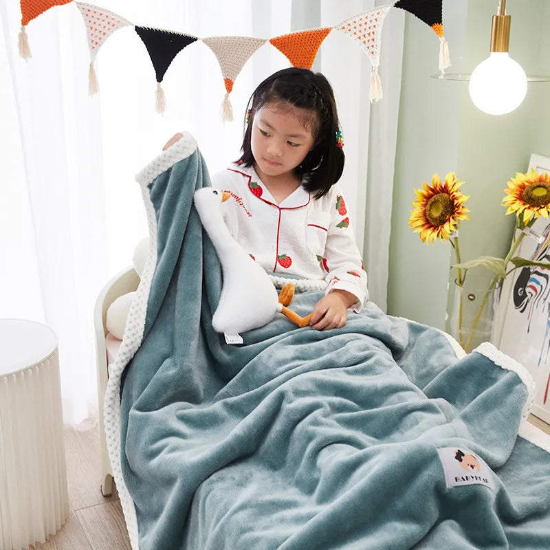 Afralia™ Kids Flannel Nap Blanket - Lightweight & Cozy Single Bed Cover