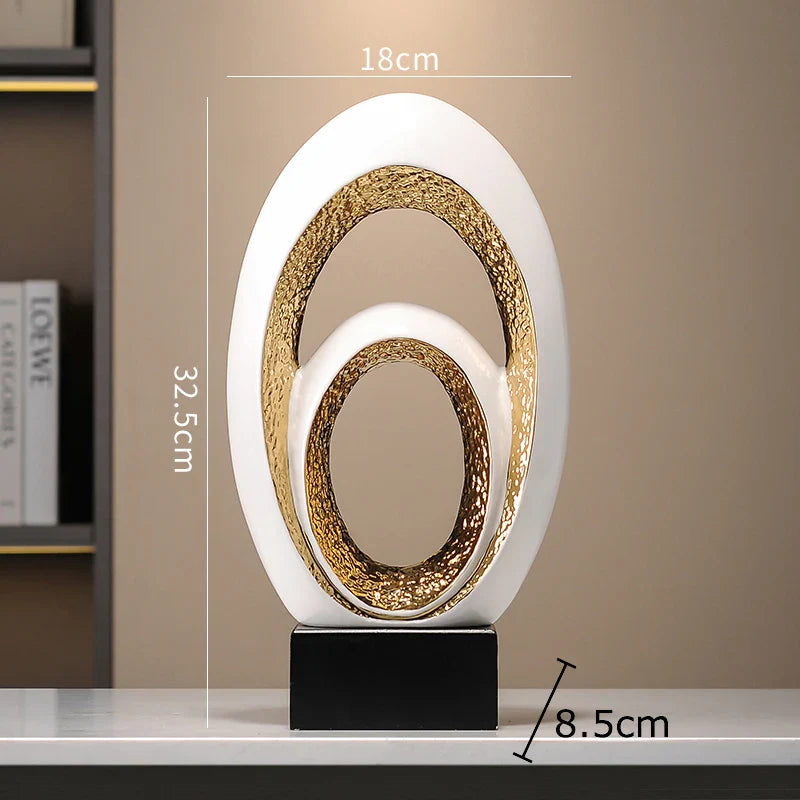 Afralia™ Gold Abstract Art Sculpture Desk Ornaments Minimalism Aesthetics Decor