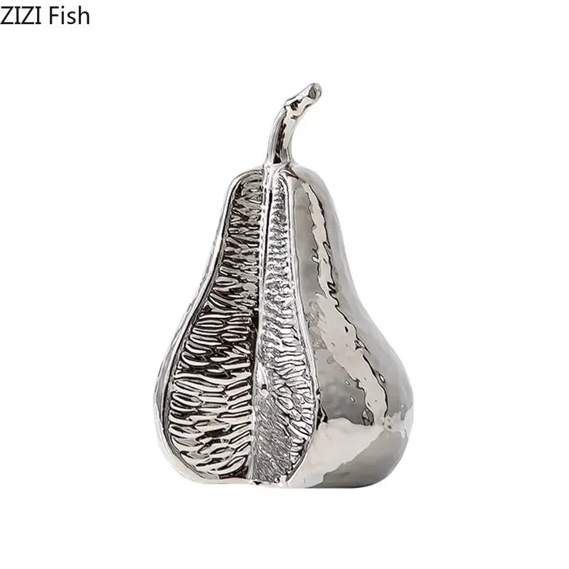 Afralia™ Ceramic Pear/Apple Sculpture | Modern Home Decor Ornaments