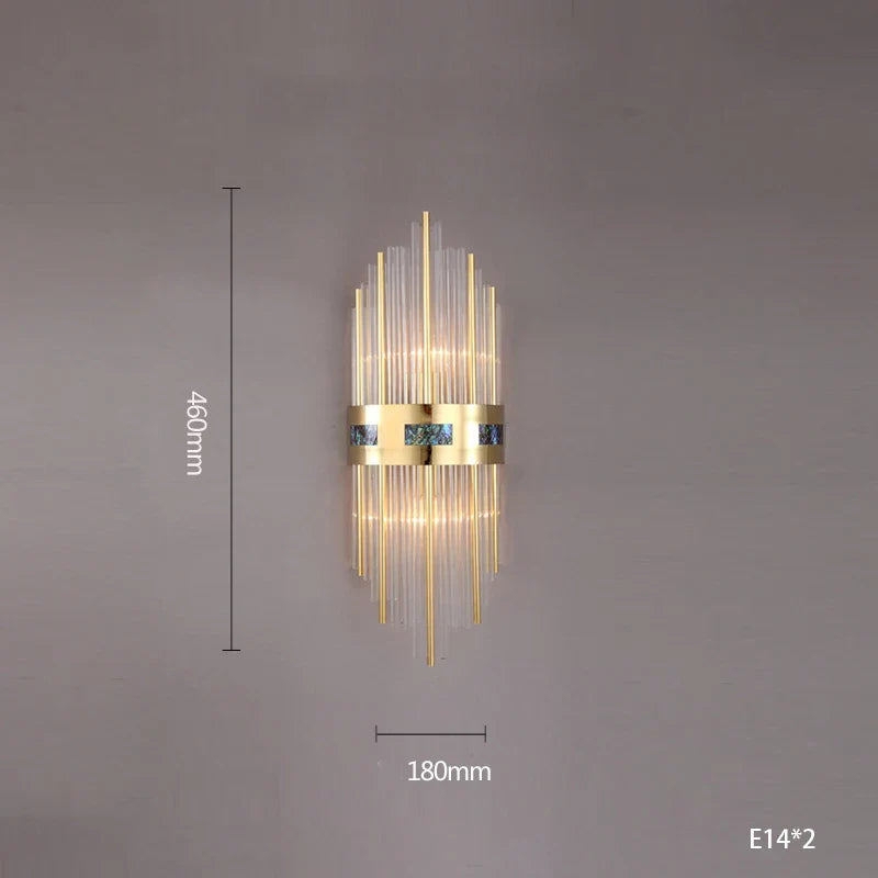 Afralia™ Seashell Crystal LED Dimmable Wall Light for Bedroom & Living Room