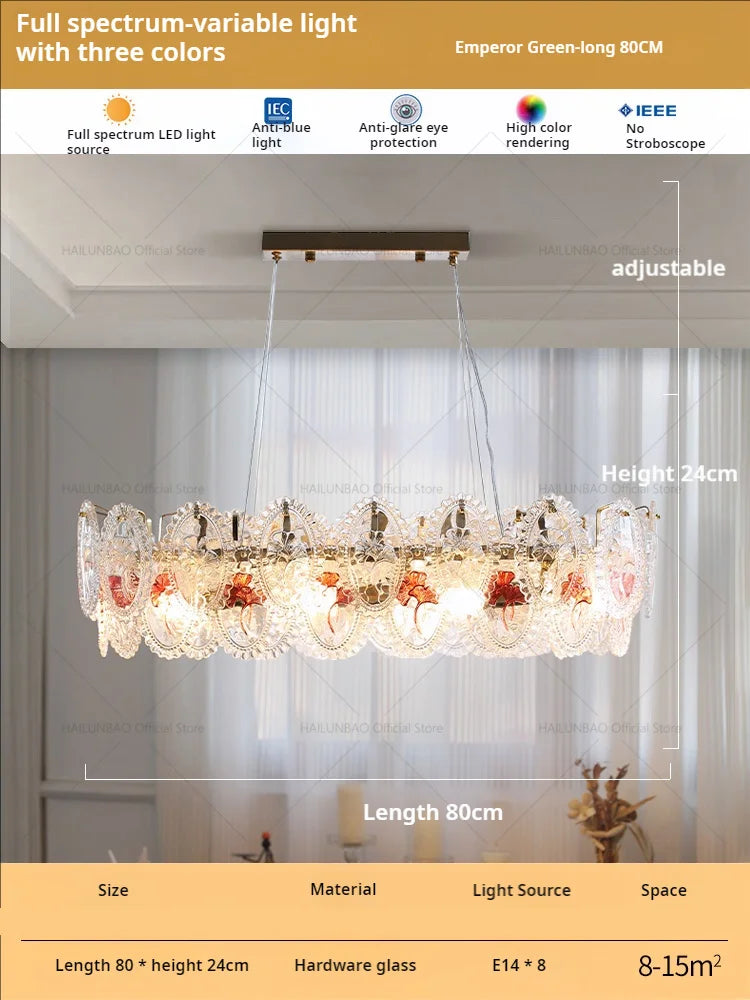Afralia™ Glass Dining Room Chandelier: Retro French Style for Living & Master Bedroom