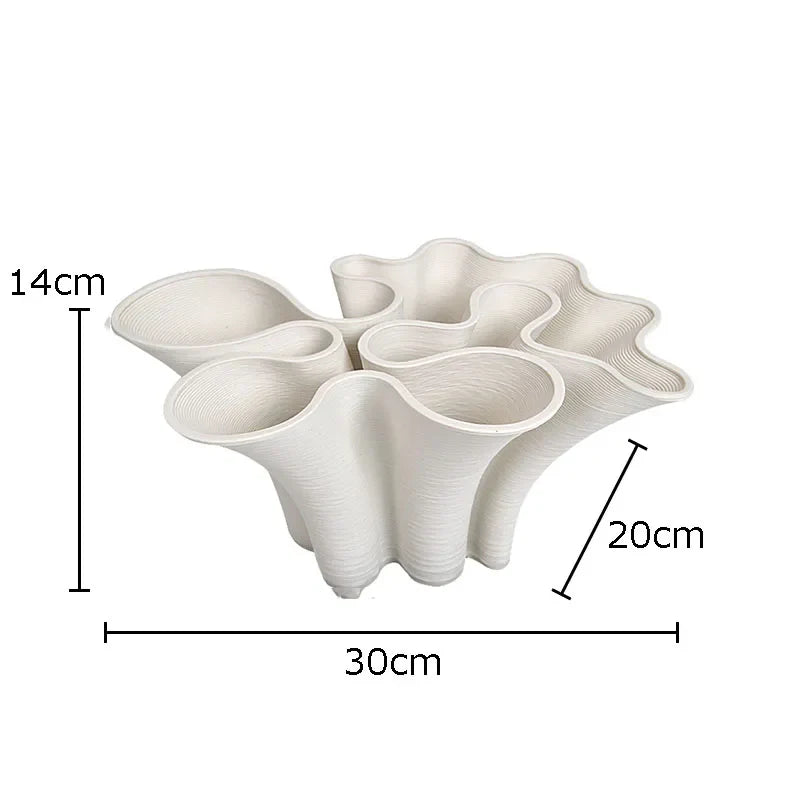 Afralia™ Bud Shape Ceramic Vase Floral Arrangement Desk Decor Modern Artificial Flowers