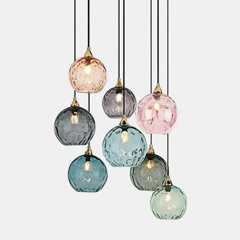 Afralia™ Stained Glass Chandelier: Classical Color Hanging Lamp Fixture for Living Room