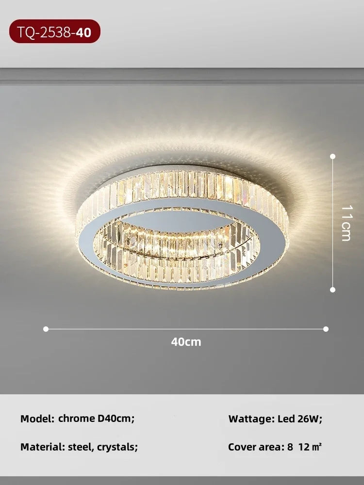 Afralia™ Modern K9 Crystals Dimmable LED Ceiling Light - Art Decor Luminarias