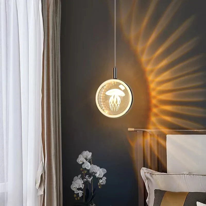 Afralia™ Dandelion Crystal Ball Chandelier LED Hanging Lamp for Bedroom and Restaurant