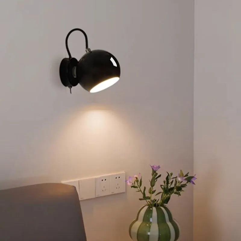 Afralia™ Nordic Iron Art Wall Lamp for Home Decor Minimalist Bedroom Living Room Lighting