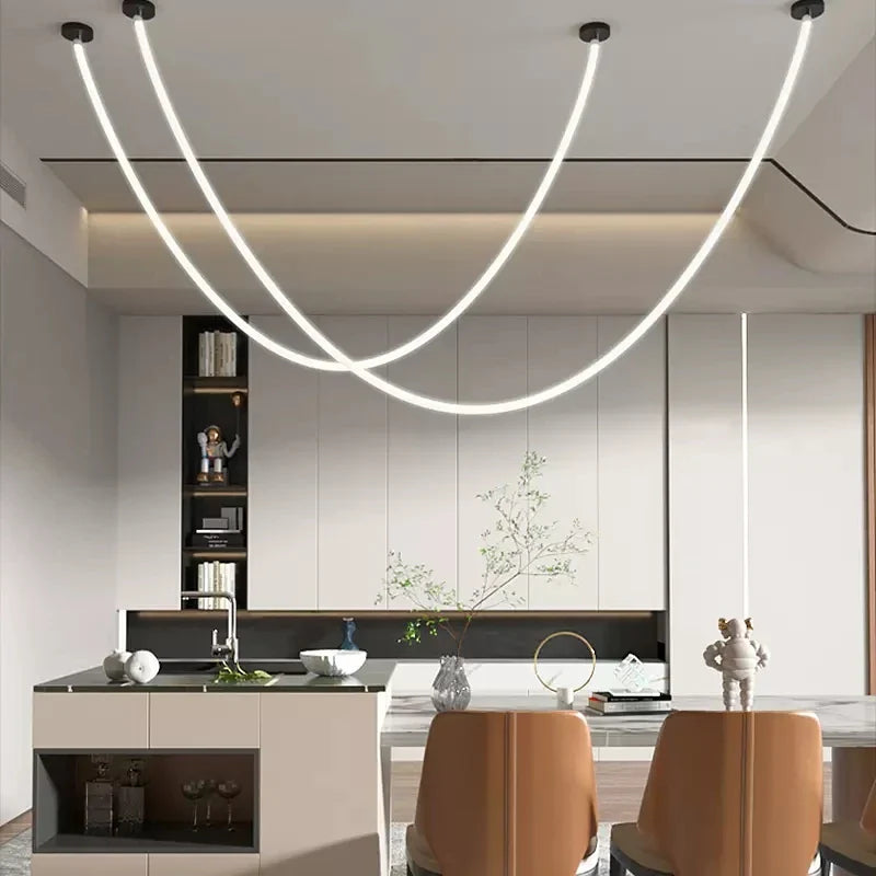 Afralia™ Silicone LED Pendant Lamp for Dining Table Island Kitchen Loft Villa