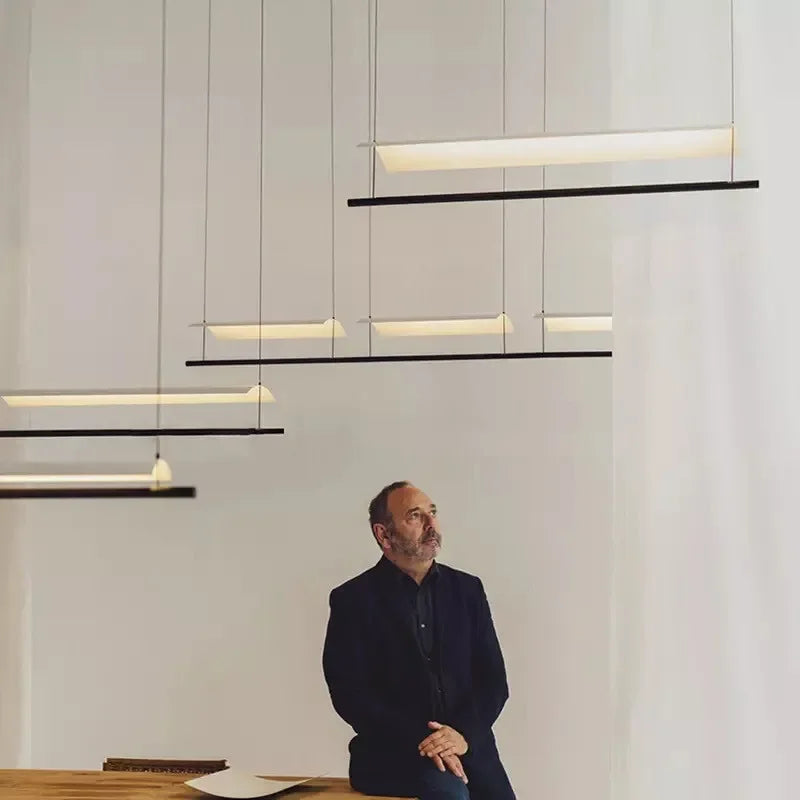 Afralia™ Postmodern Eaves Tile Chandelier LED Pendant Lamp for Designer Restaurant Bar Café