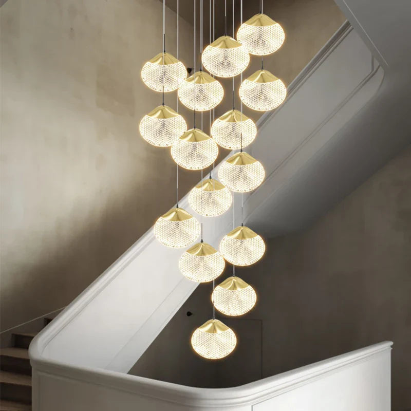 Afralia™ Modern Spiral Staircase Chandelier for Elegant Living Spaces