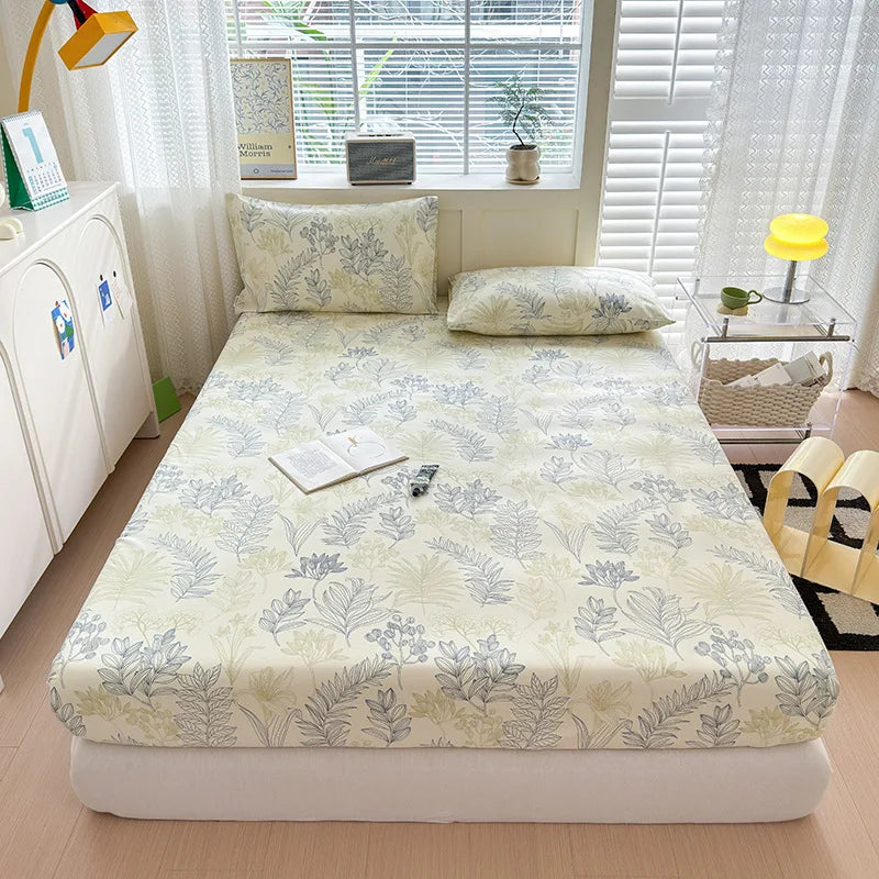 Afralia™ Queen Double Fitted Bed Sheet Coarse Cloth Mattress Cover - High-Quality Print