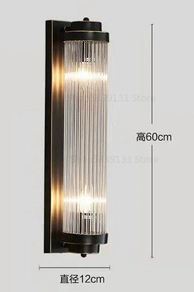 Afralia™ Thin Waisted Glass Wall Light Fixture | LED Crystal Sconce Lights for Home Decor