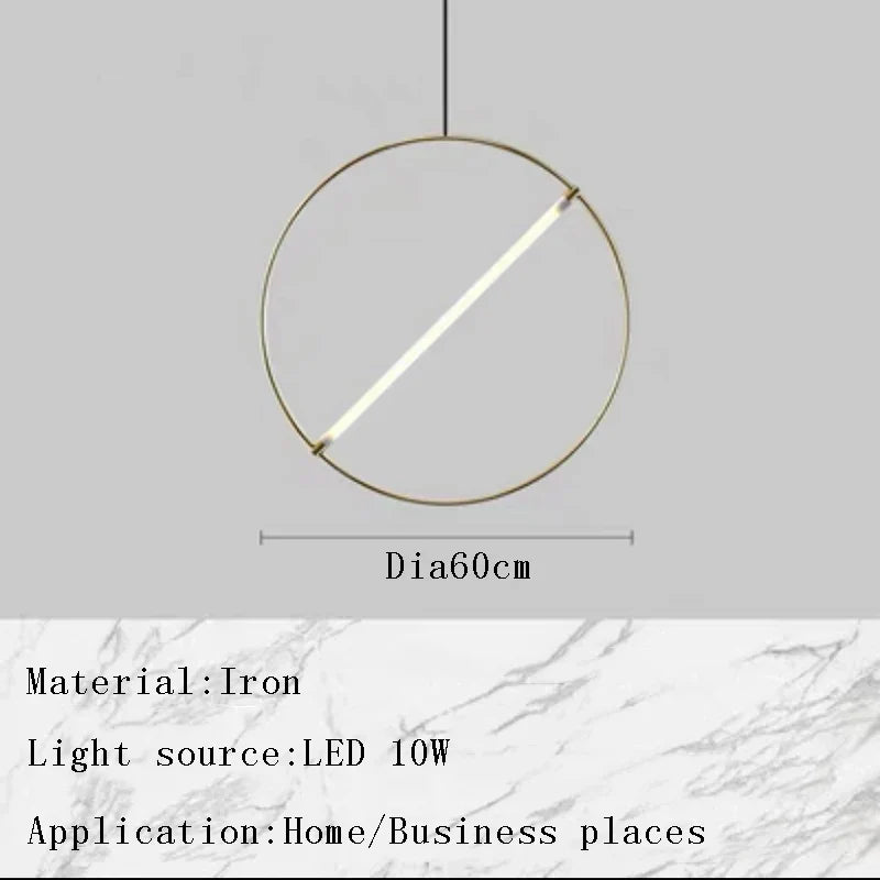 Afralia™ Metal Chandeliers - Modern Minimalist LED Round Hanglamp