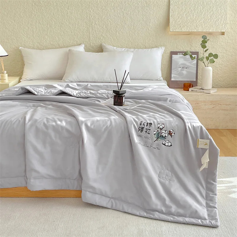 Afralia™ Summer Cooling Blanket: Soft, Lightweight, Breathable Cotton Quilt for Bed Comfort