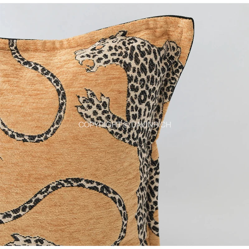 Afralia™ Panthera Gold Chenille Cushion Covers from Royal Menagerie Collection