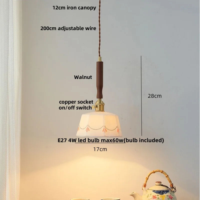 Afralia™ Ceramic Copper LED Pendant Light - Nordic Modern Hang Lamp for Living Room