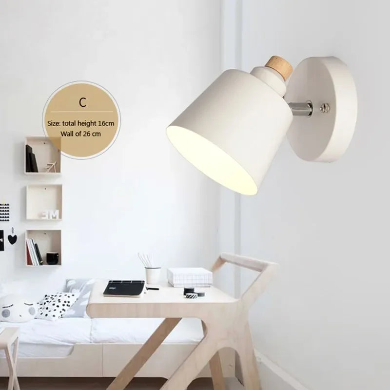 Afralia™ Nordic Modern LED Wall Sconce for Bedroom Wooden Decor