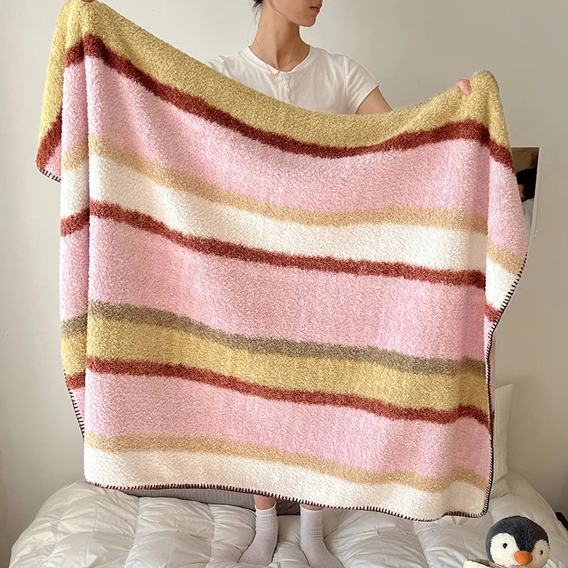 Afralia™ Boho Printed Blanket: Cozy, Multi-Functional, Half-Flannel Shawl, Single/Double Bedspread