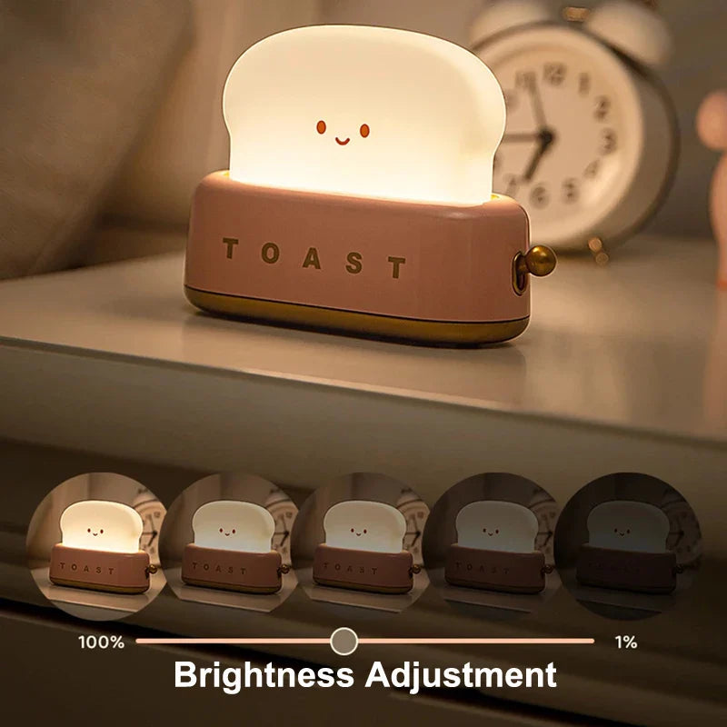 Afralia™ Toast Light: Rechargeable Bread Maker Night Lamp for Bedroom Decoration