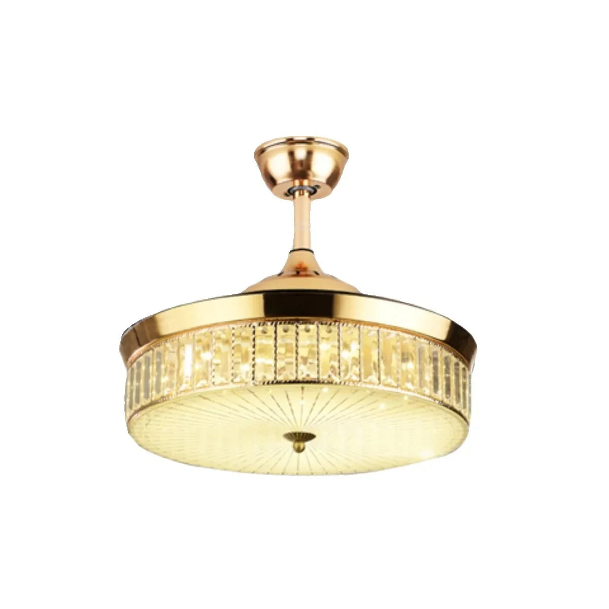 Afralia™ 42" Invisible LED Ceiling Fan with Retractable Blades & Remote Control