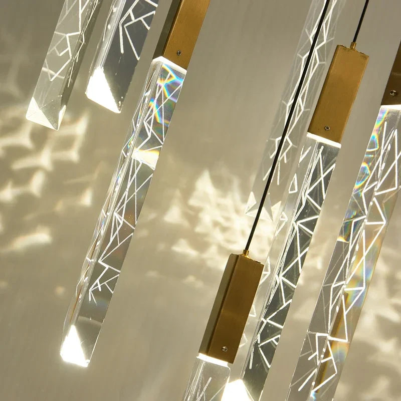 Afralia™ Gold Crystal LED Chandelier for Modern Loft Living Room Staircase