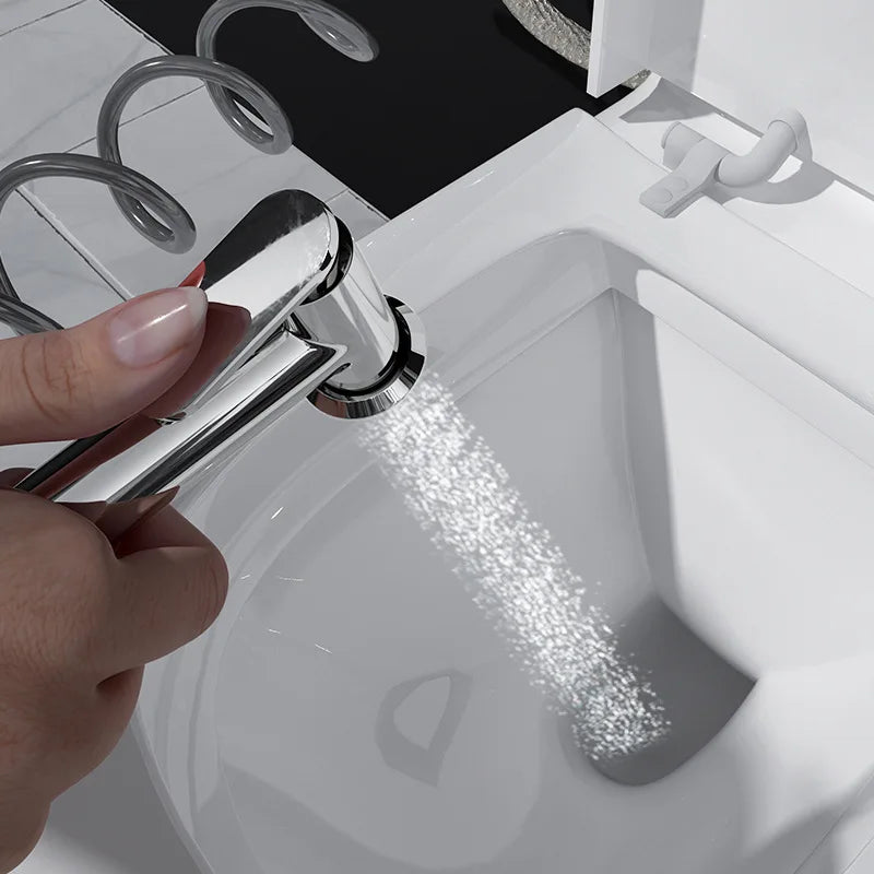 Afralia™ Brass Bidet Set with High Pressure Gun for Wall Mounted Toilets