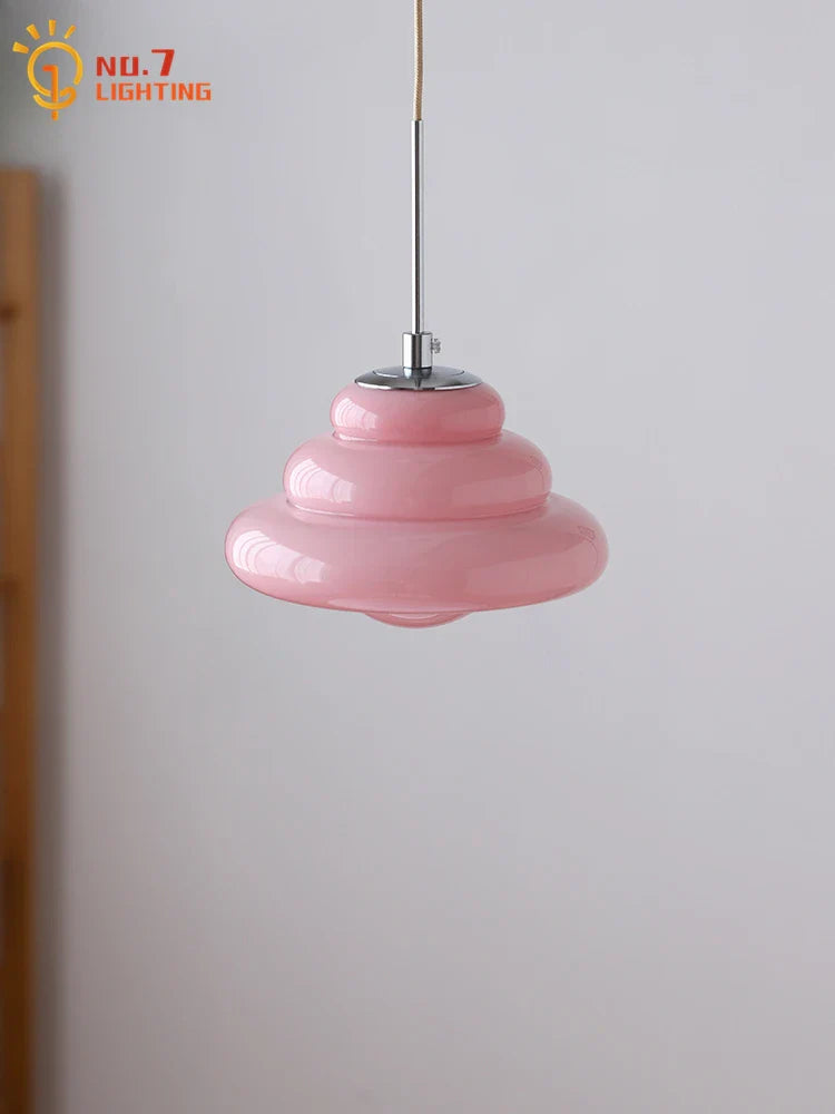 Afralia™ Cream Glass Pendant Lights LED G9 for Girl's Room & Kitchen