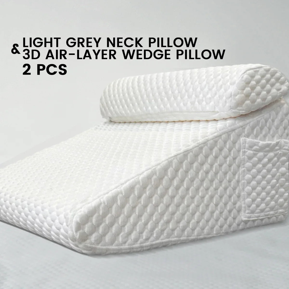 Afralia™ Memory Foam Bed Wedge Pillow Set - Versatile Support for Back, Leg, and Knee