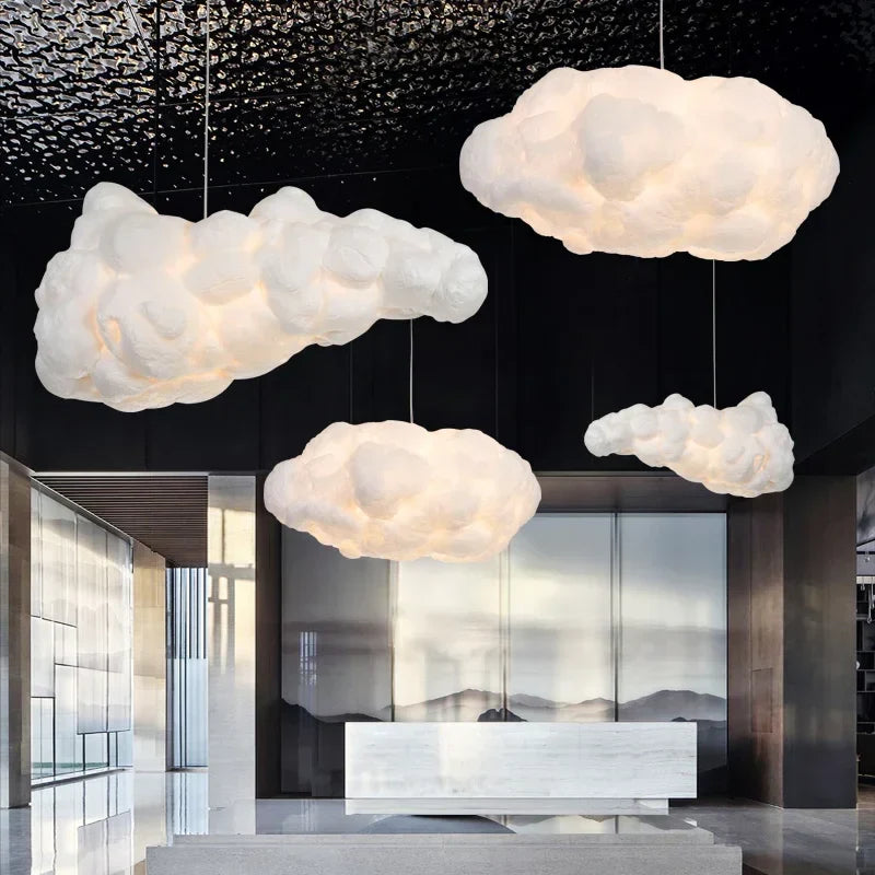 Afralia™ Cloud Chandelier: Modern White Pendant Light for Commercial & Residential Spaces