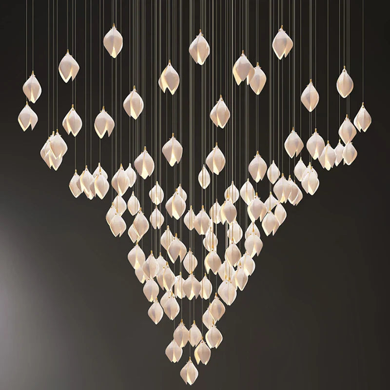 Afralia™ Petals G9 LED Pendant Light: Modern Ceramics Lustre for Hotel Lobby, Villa, Living Room, Stairs