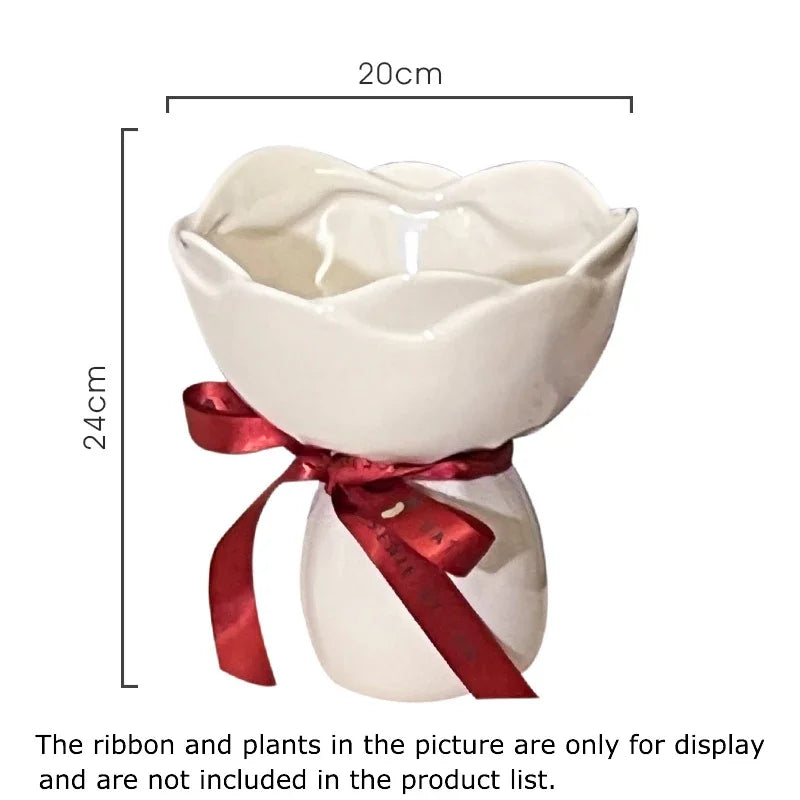 Afralia™ Rose Ceramic Vase Desk Decoration for Aesthetic Room Decor