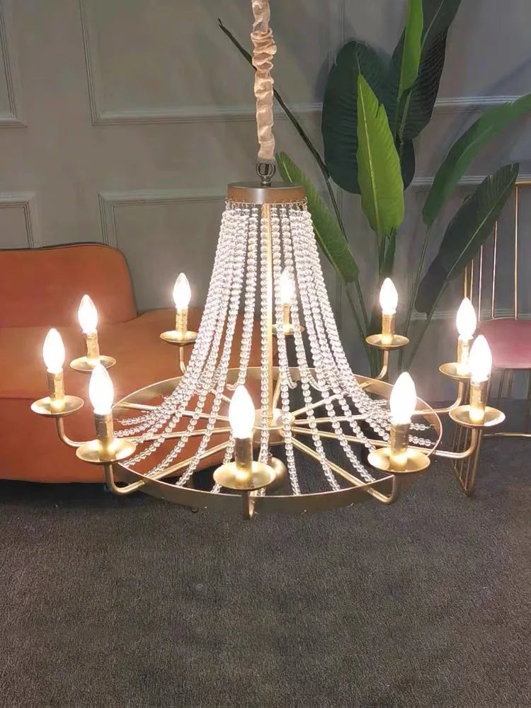 Afralia™ Crystal Chandelier: Retro Industrial Lighting for Living Room, Dining Room, Loft