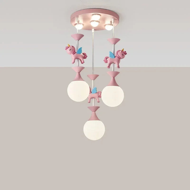 Afralia™ Children Room LED Pendant Light, Modern Minimalist Design for Carousel Bedroom Decor