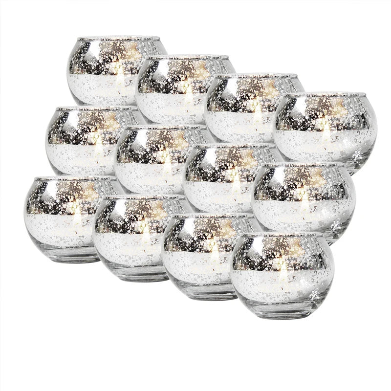 Afralia™ Mercury Tealight Candle Holder for Home and Events