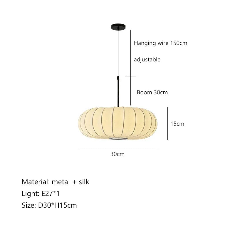 Afralia™ Silk Pendant Light: Elegant Noguchi Lamp for Living Room, Bedroom Decor