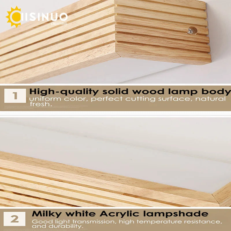 Afralia™ Nordic Wooden LED Wall Sconce for Bedroom, Living Room, Bathroom