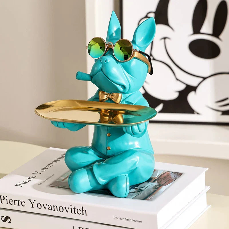 French Bulldog Afralia™ Statue | Resin Remote Control Storage Tray | Home Decor Sculpture
